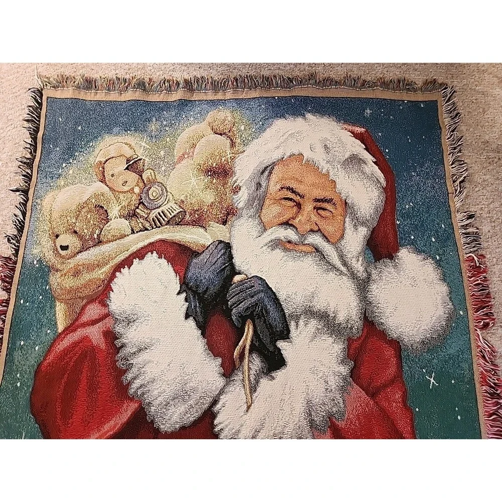 Browning Special Delivery Santa Toys Sparkle Tapestry Woven Throw Afghan USA